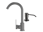 Sunmeub Round Gun Grey Metallic Kitchen Mixer Tap Sink 72976SQXD