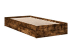 Smoked oak bed frame and drawers, 90x190 cm, engineered wood, 15326ESRT