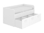 Children's trundle bed 90x190 cm in white melamine with 3 drawers - Length 194.3 x Depth 97 x Height 60 cm 47702BWTH