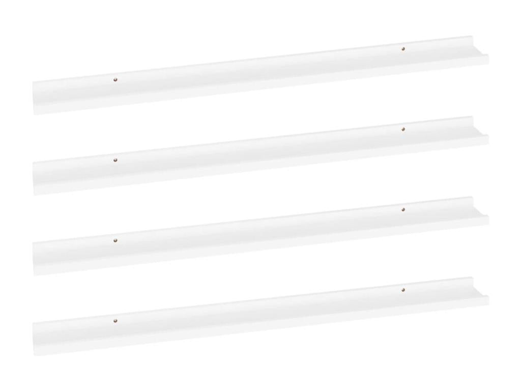 Wall shelves, 4 pcs, White, 100x9x3 cm, 89885PSYJ