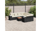 9-piece garden furniture set with cushions, black resin wicker, 99220GIDO