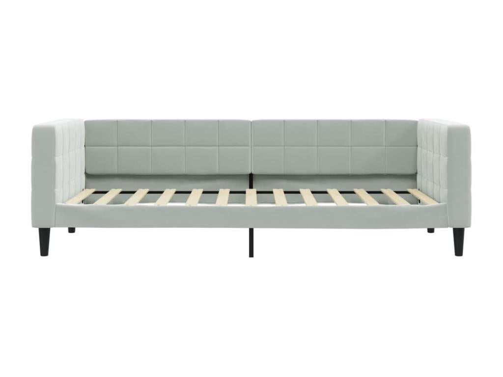 Light grey daybed 100x200 cm velvet 98119XSRG
