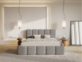 Upholstered bed - 180x200 cm - loop grey - Sunmeub 85404YVHF