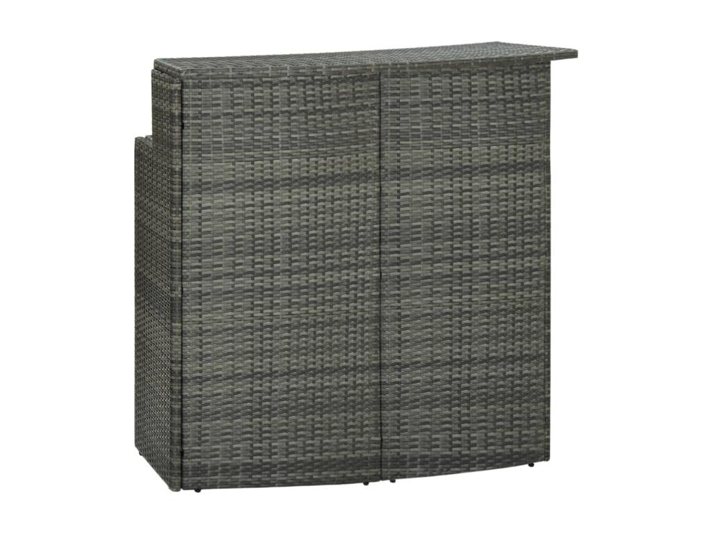 Grey garden bar table 120x55x110 cm Woven resin 66416NDUC