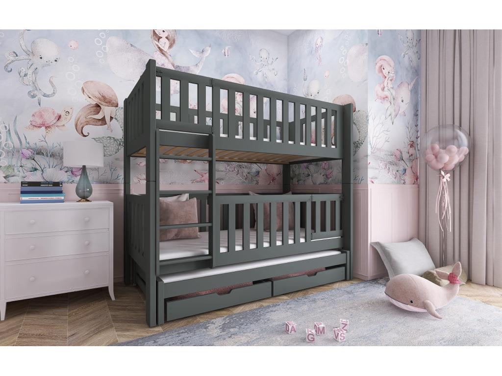 Sunmeub BB002 Bunk Beds 80x180 cm Graphite 40389MSIW