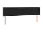 Black LED Headboard 163x16x78/88 cm Faux Leather 23319IMZD