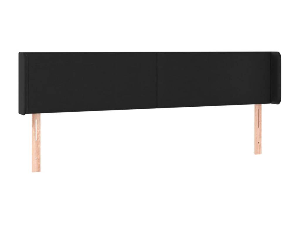 Black LED Headboard 163x16x78/88 cm Faux Leather 23319IMZD