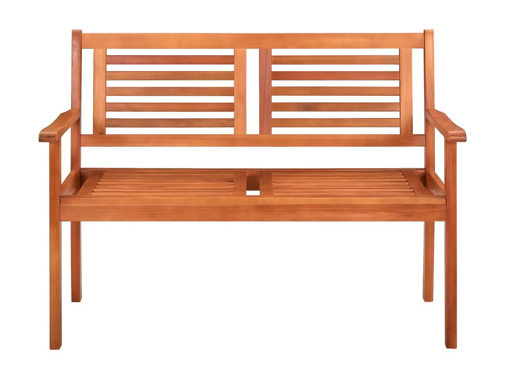 2-seater garden bench with cushion, 120 cm, eucalyptus wood, 52335GFRV