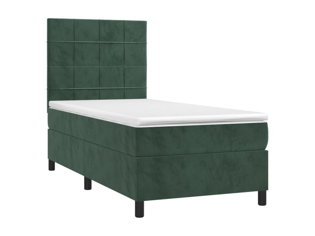 Sunmeub bed base and mattress with LED light, dark green, 90x200 cm, 86704ASGZ