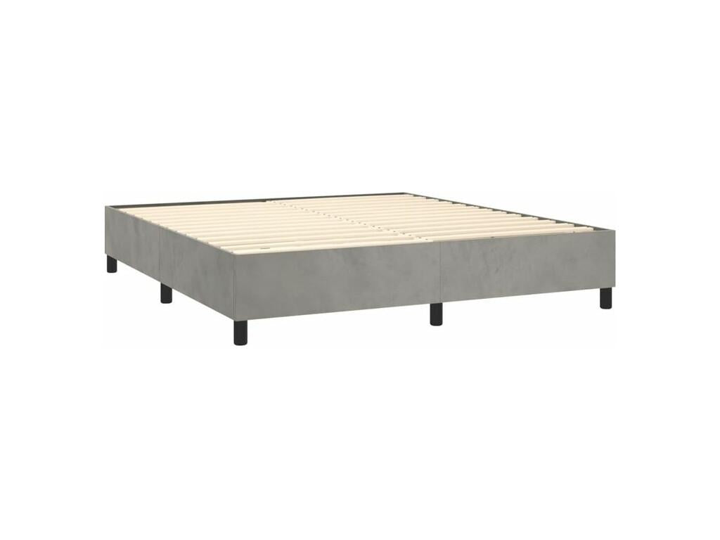 Sunmeub bed base and mattress, light grey, 160x200 cm, velvet, 01138RKLO