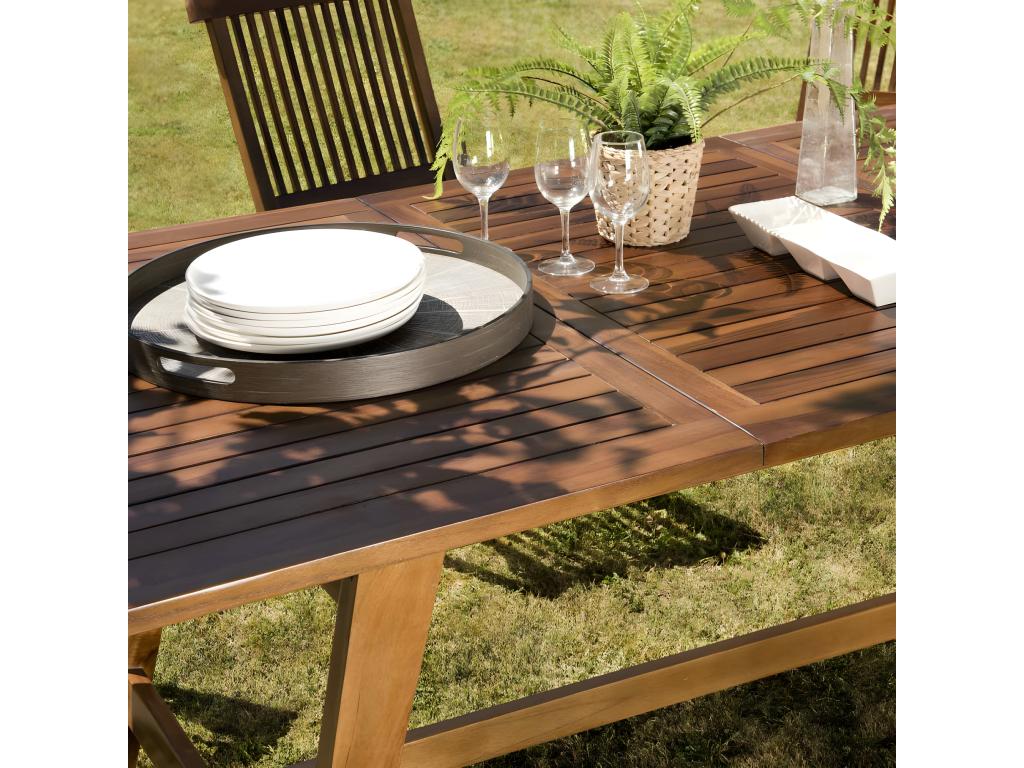 Sunmeub - Garden table for 8/10 people - rectangular Sunmeub extendable 180/240x100cm in oiled teak wood 40941TSUH