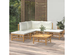 Sunmeub 36914EYAQ 6-piece garden furniture set with cream-white cushions