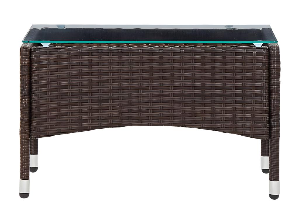 Sunmeub Premium - Coffee Table Brown 60x40x36 cm Woven Resin 07992ORFS