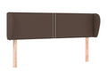 Headboard with wings, Brown, 147x23x78/88 cm, Faux Leather, 74049LNLZ