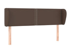 Headboard with wings, Brown, 147x23x78/88 cm, Faux Leather, 74049LNLZ