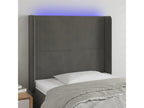 LED Headboard, Dark Grey, 103x16x118/128 cm, Velvet, 21107YFLB