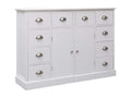 White sideboard with 10 drawers, 113x30x79 cm, wood, 69981UDFJ