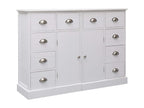 White sideboard with 10 drawers, 113x30x79 cm, wood, 69981UDFJ
