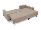Corner sofa - 230 cm - L-shaped with storage compartment - water-repellent velvet - dark beige - right-hand side - Sunmeub 83628FSMP