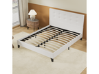160x200 cm bed with buttoned headboard, white color 23619RVXK
