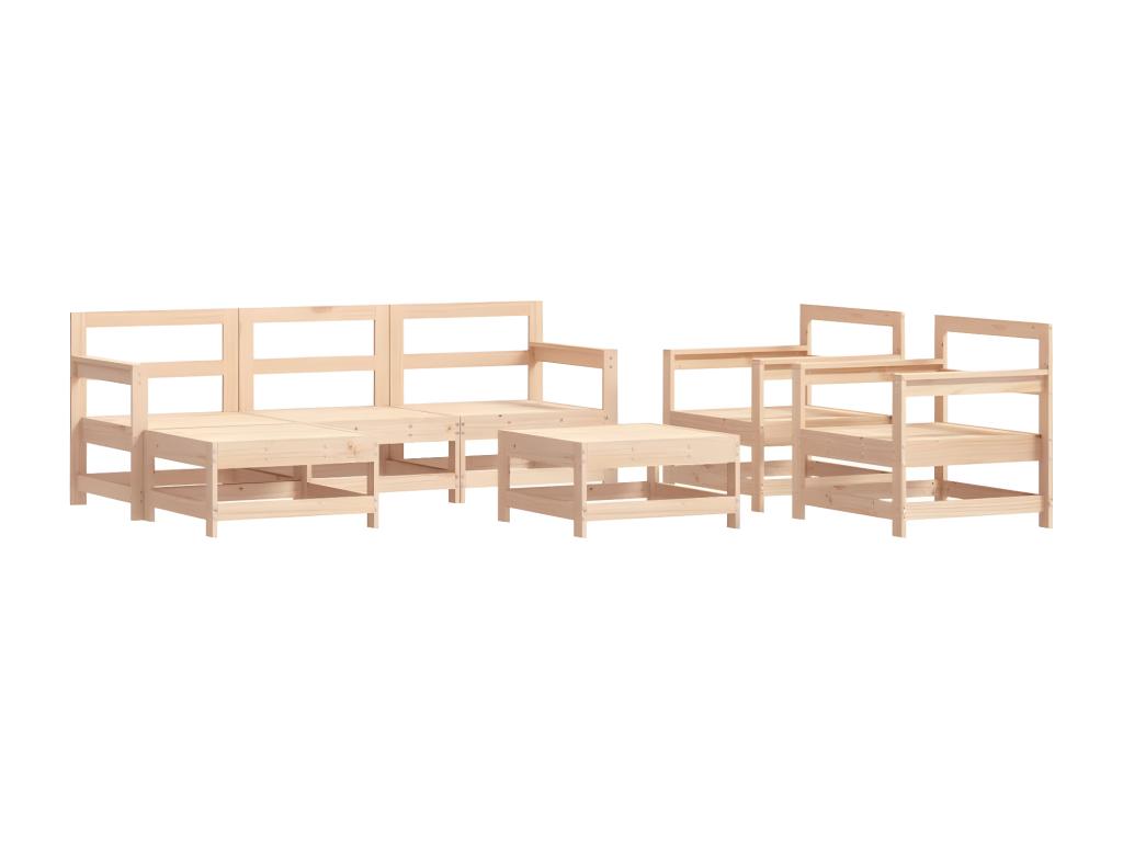 7-piece garden furniture set, solid pine wood, 90907GPUZ