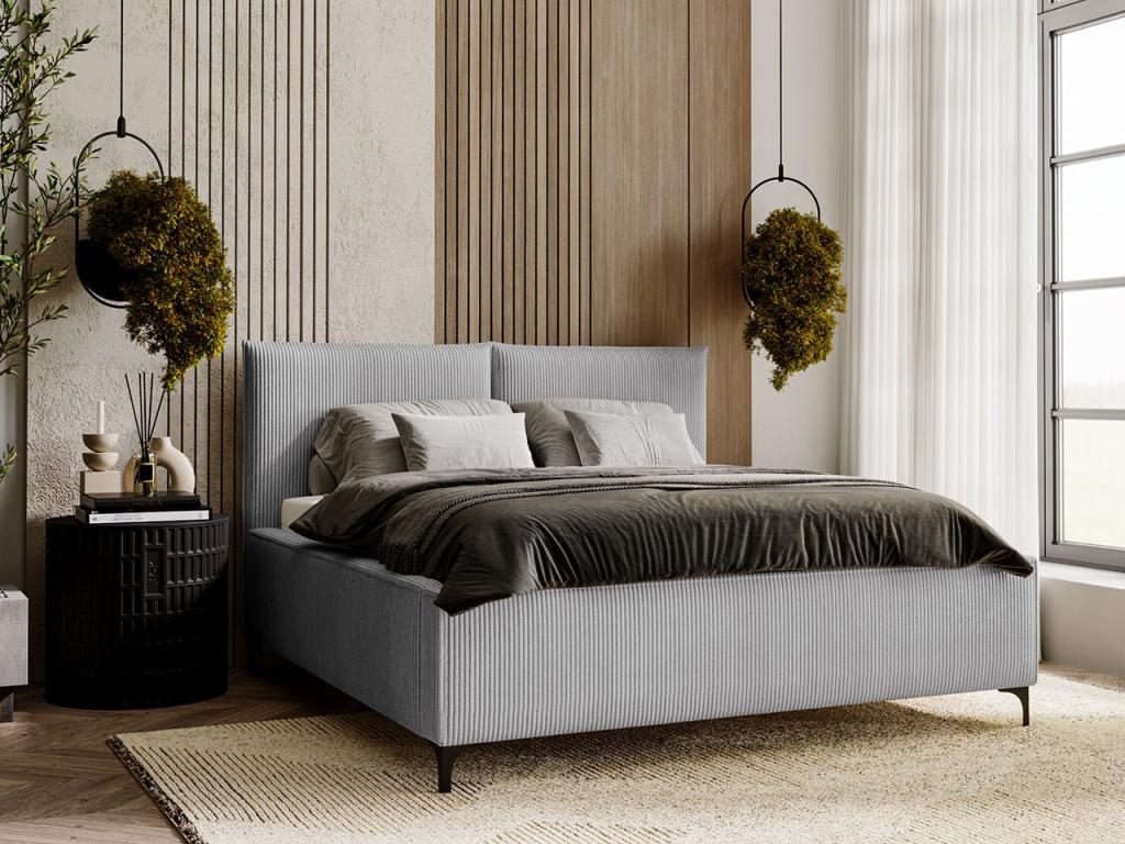 Sunmeub 113 Double Bed Grey 180x200 Upholstered Slatted Base to Sunmeub 200x214x108cm 44697PFXU