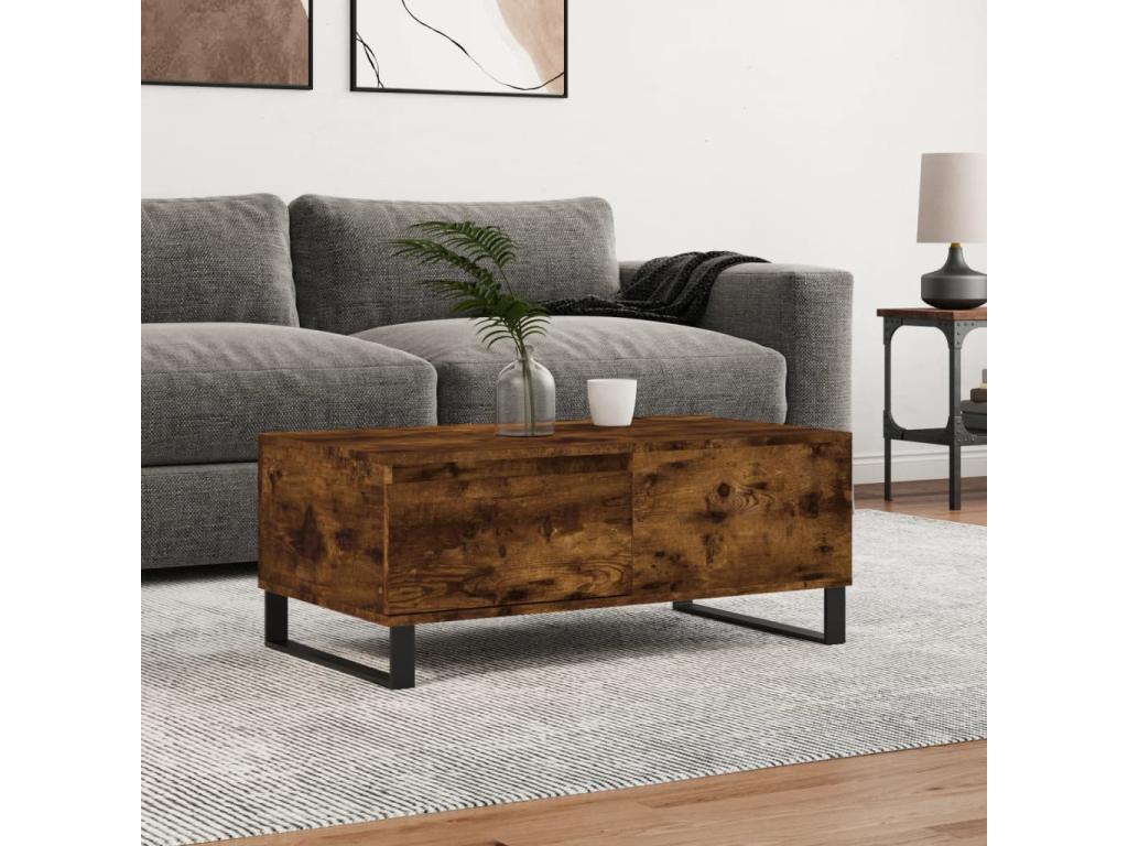 Smoked Oak Coffee Table 90x50x36.5 cm Engineered Wood 76111BGAY