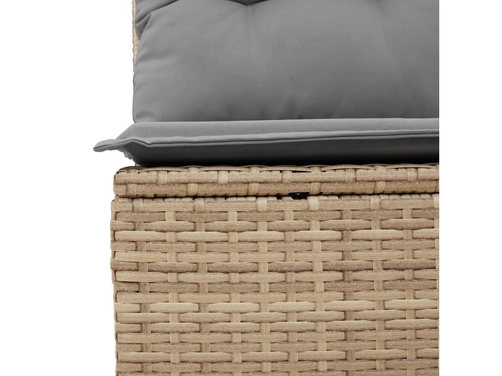 4-piece garden furniture set with cushions, beige wicker resin 80607HQTK