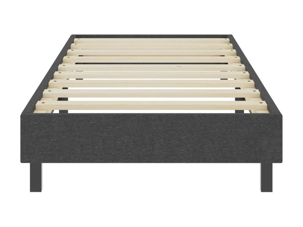 Dark Grey Fabric Mattress and Upholstered Bed Base Set 80x200 2 67523OSTE