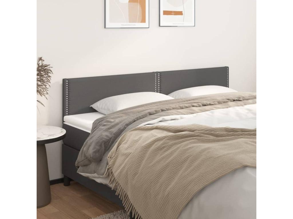2-Piece Grey Headboard Set, 100x5x78/88 cm, Faux Leather, 24467YELO