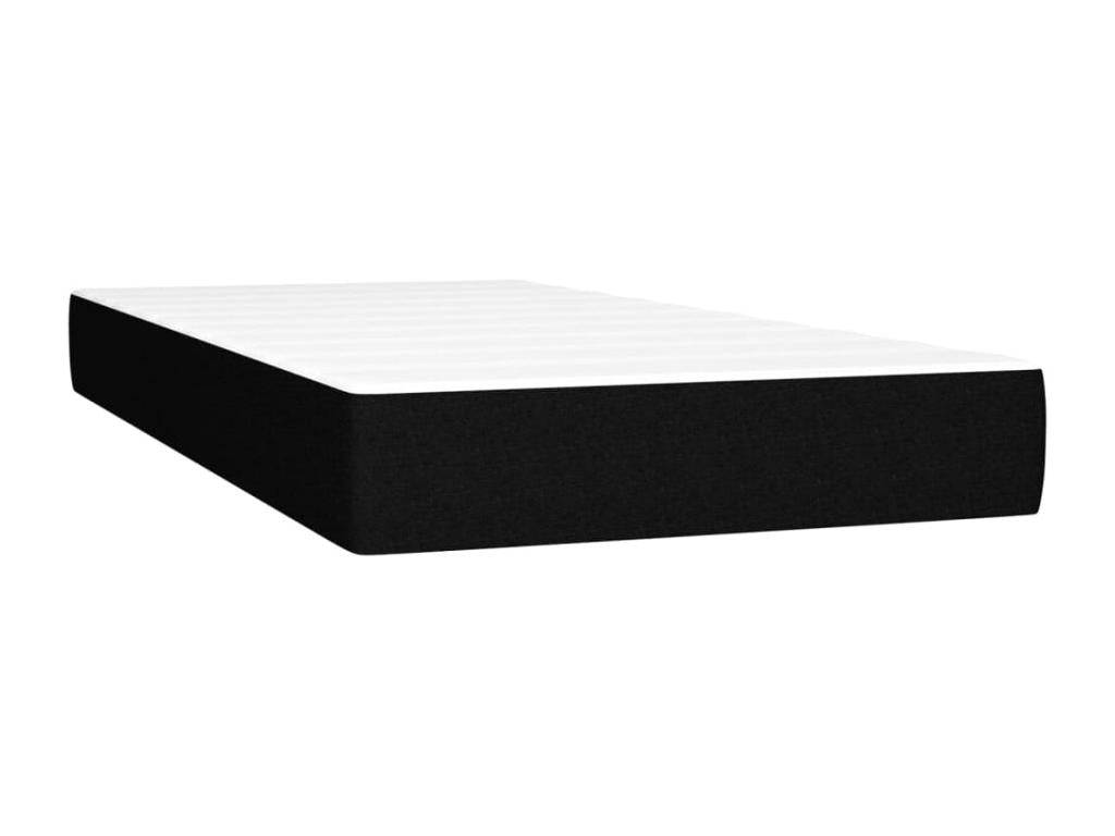 Upholstered bed base with mattress, black, 90x200 cm, fabric, 59356ERQG