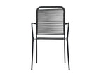 3-piece garden dining set, cotton rope and steel, black, 45395EGFP