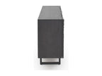 4-door sideboard in mango wood with black crocodile leather imitation finish 67206QZQQ
