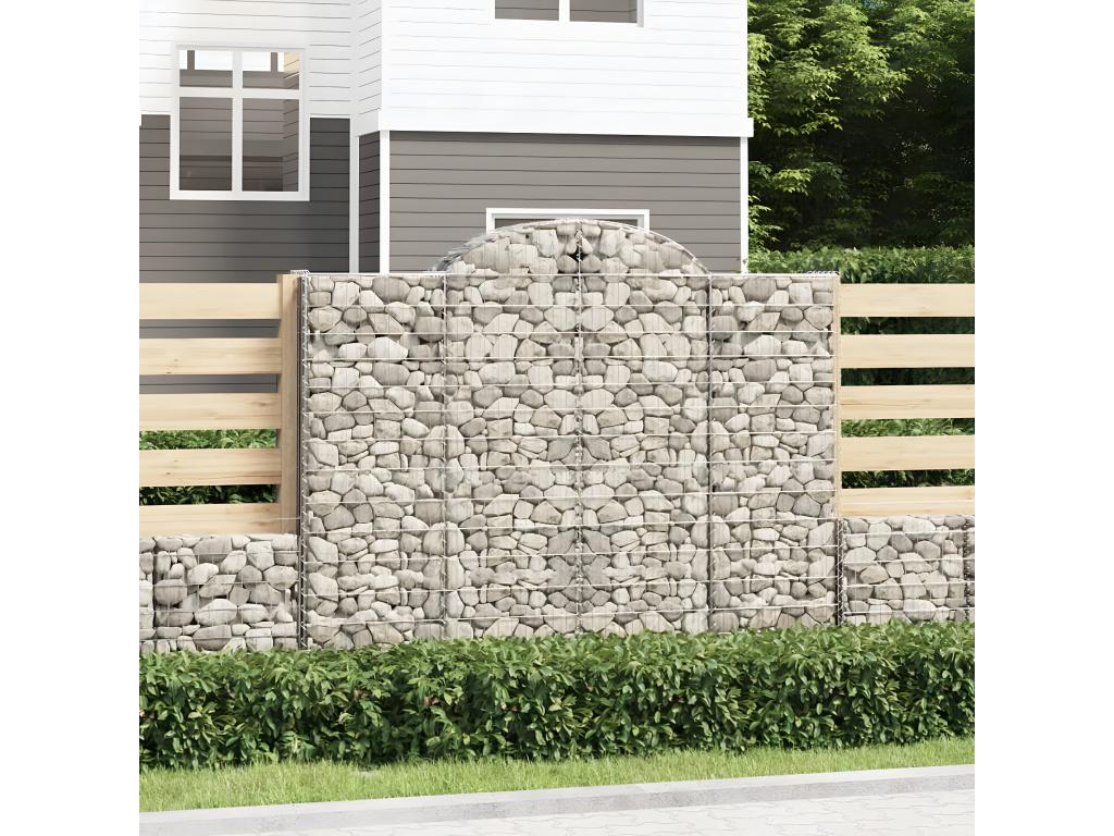 Arched gabion basket 200x50x160/180 cm Galvanized iron 92534ZWXK