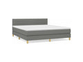 Sunmeub bed base with mattress, dark grey, 160x200 cm, fabric, 36522RRBO