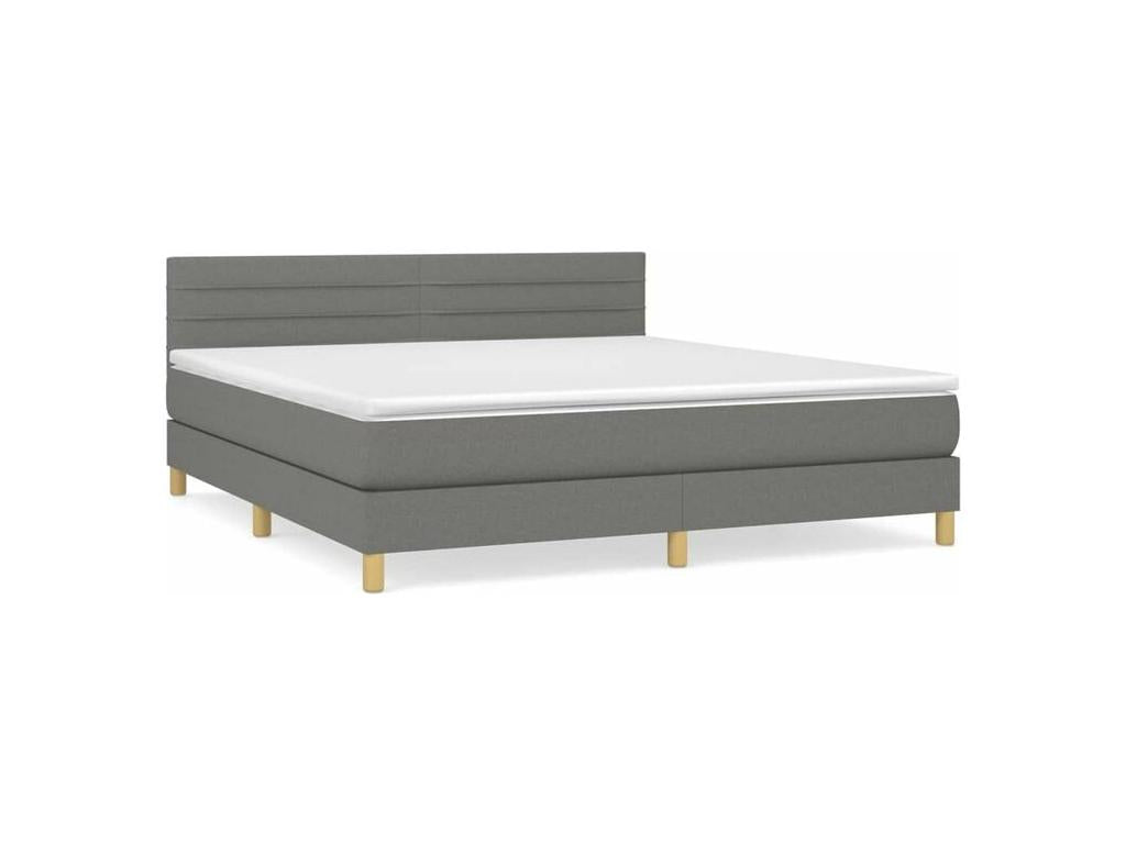 Sunmeub bed base with mattress, dark grey, 160x200 cm, fabric, 36522RRBO