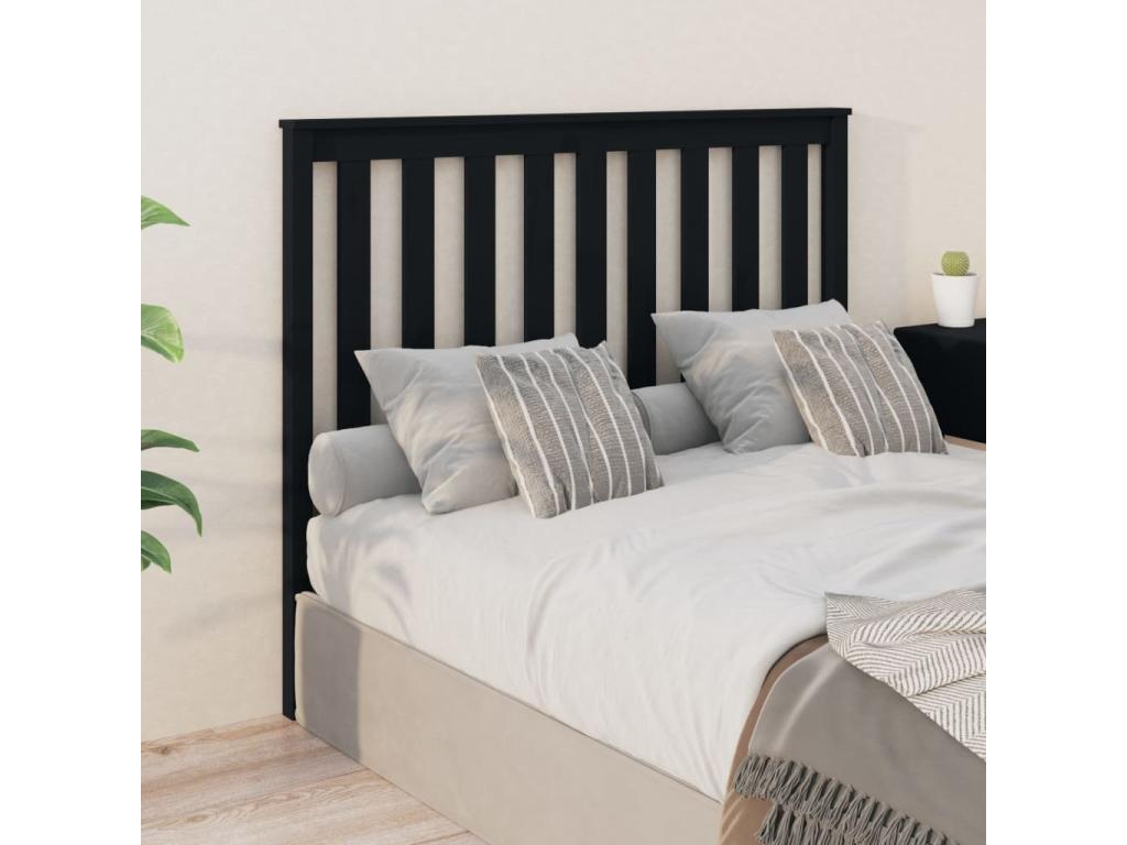 Black Headboard 126x6x101 cm Solid Pine Wood 05054TUGU