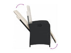 7-Piece Garden Dining Set with Cushions, Black Wicker Resin 73789KDAU