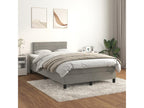 Upholstered bed base and mattress, light grey, 120x200cm, velvet, 48925DSER