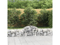 Arched gabion baskets, 4 pieces, 200x50x40/60 cm, galvanized iron, 41759PVFG