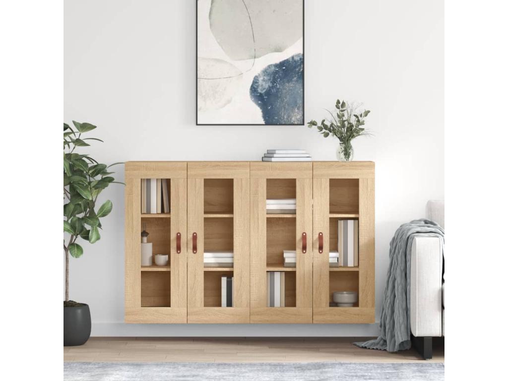 Sunmeub engineered wood oak 2-piece wall cabinets 36703SGBV