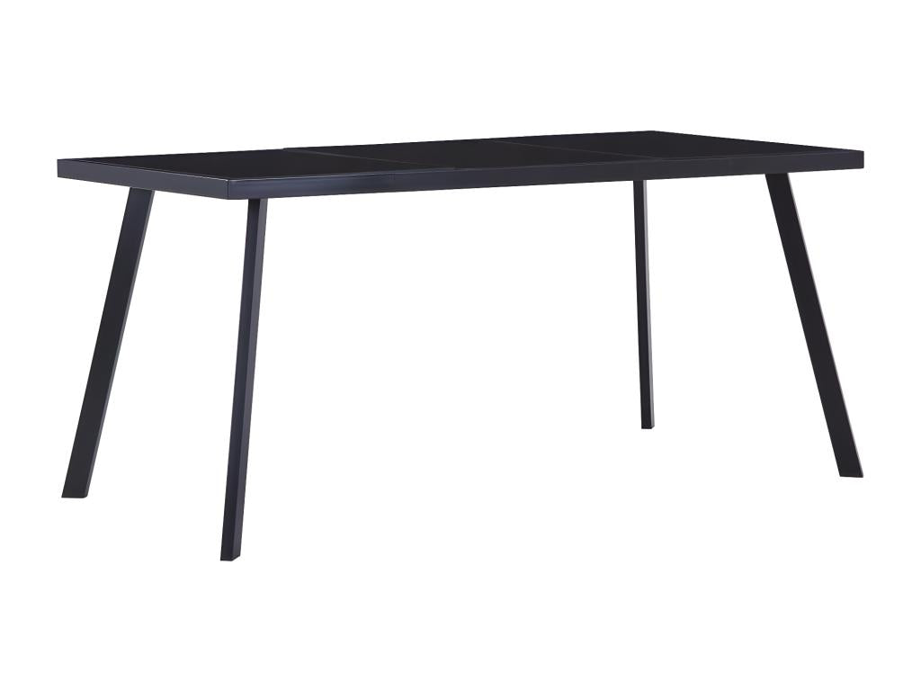 Black dining table 180x90x75 cm Tempered glass 90351NERZ