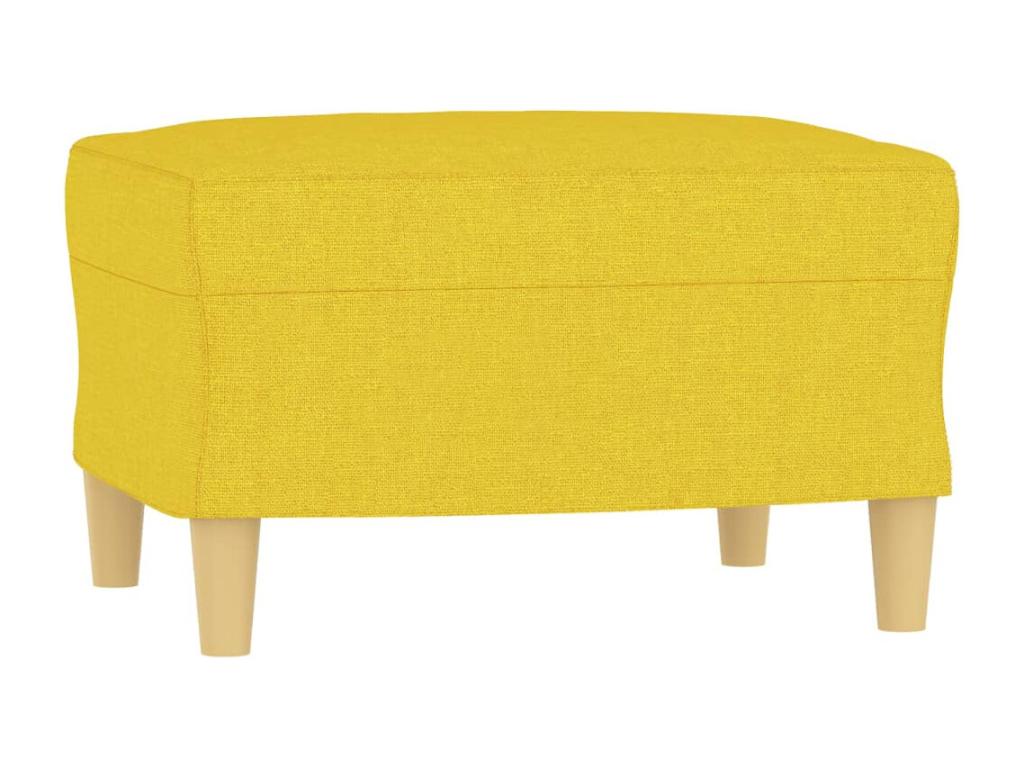 Armchair with footrest, light yellow, 60 cm, fabric, 95262FGZP