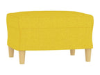 Armchair with footrest, light yellow, 60 cm, fabric, 95262FGZP