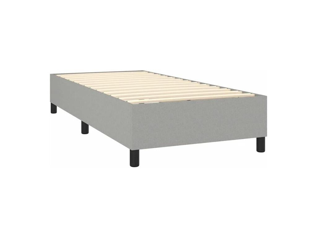 Sunmeub bed base with LED light grey mattress 90x190 Fabric 89055AIIV