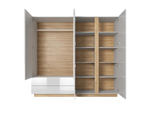 Sunmeub LED Hinged Door Wardrobe 220x54x203 White 88364EMVU