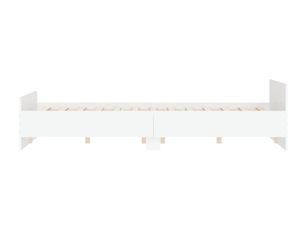Bed frame with headboard and footboard, white, 140x200 cm, 98139VFYS