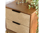 Sunmeub - Mango wood bedside table with 2 drawers and ethnic patterns 70848HSRL