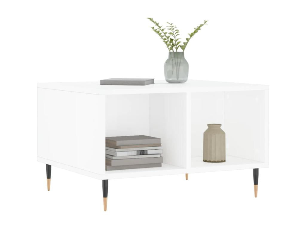 Coffee table, glossy white, 60x50x36.5 cm, engineered wood, 43984XSPH