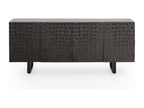4-door sideboard in mango wood with black crocodile leather imitation finish 67206QZQQ